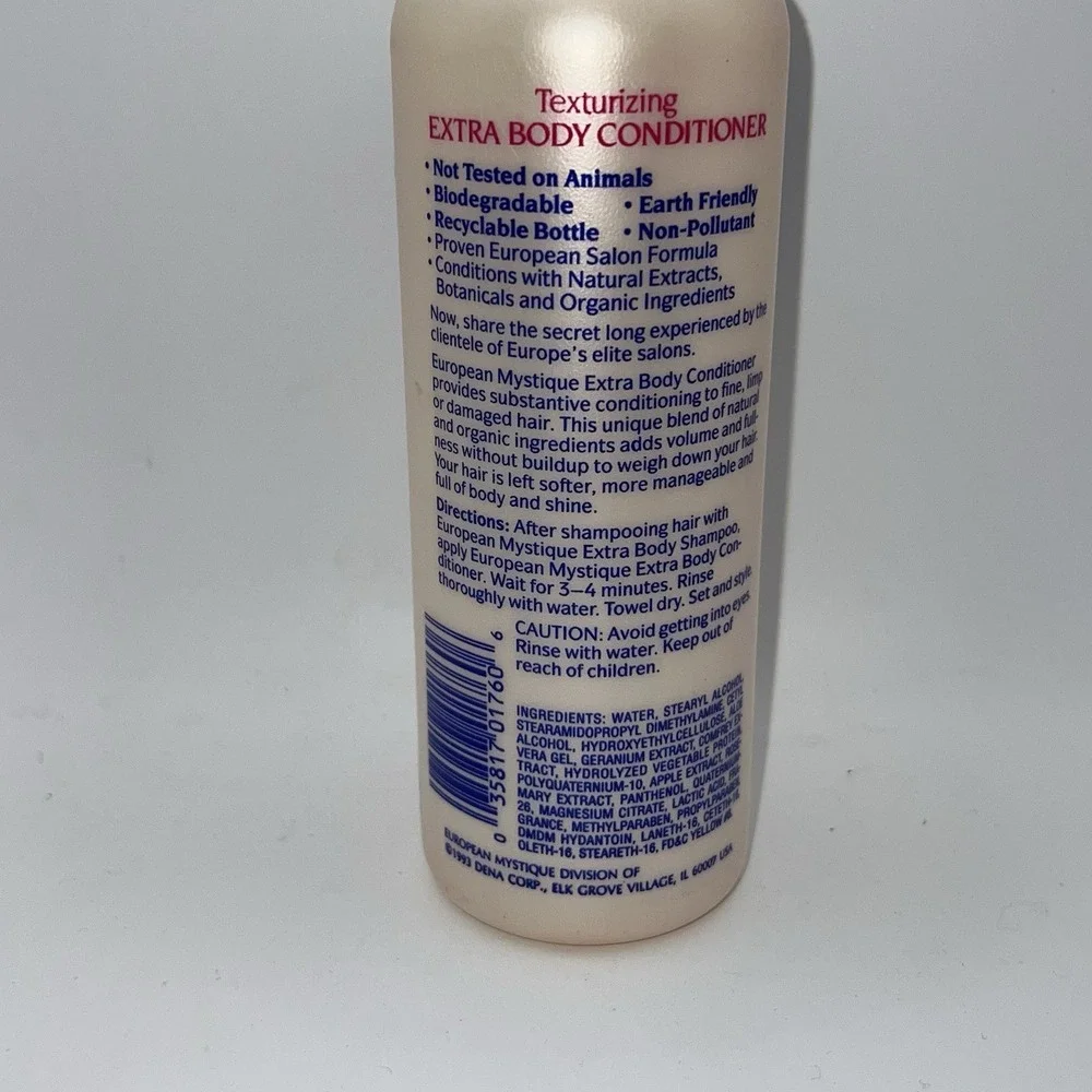 Vintage 1993 European‎ Mystique Texturizing Extra Body Conditioner 12oz NOS Prop